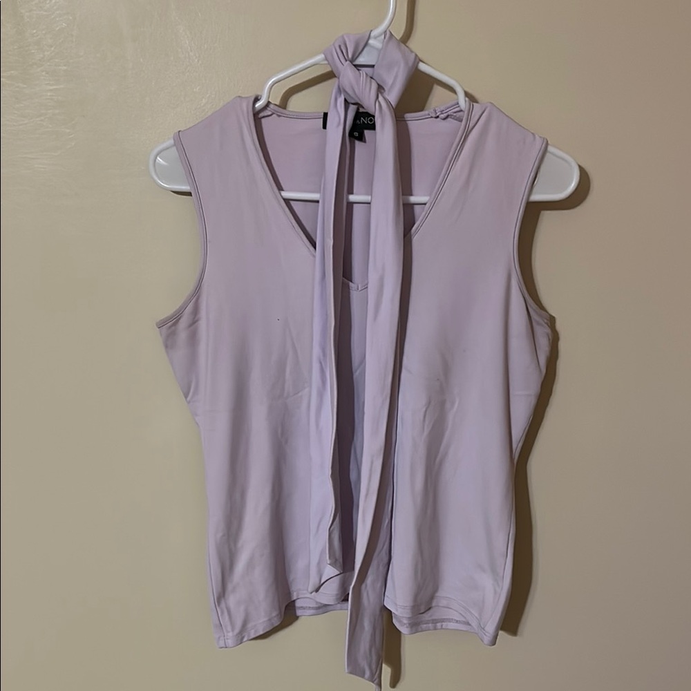 Bloomingdale's Purple Tie Front Tank Top size small